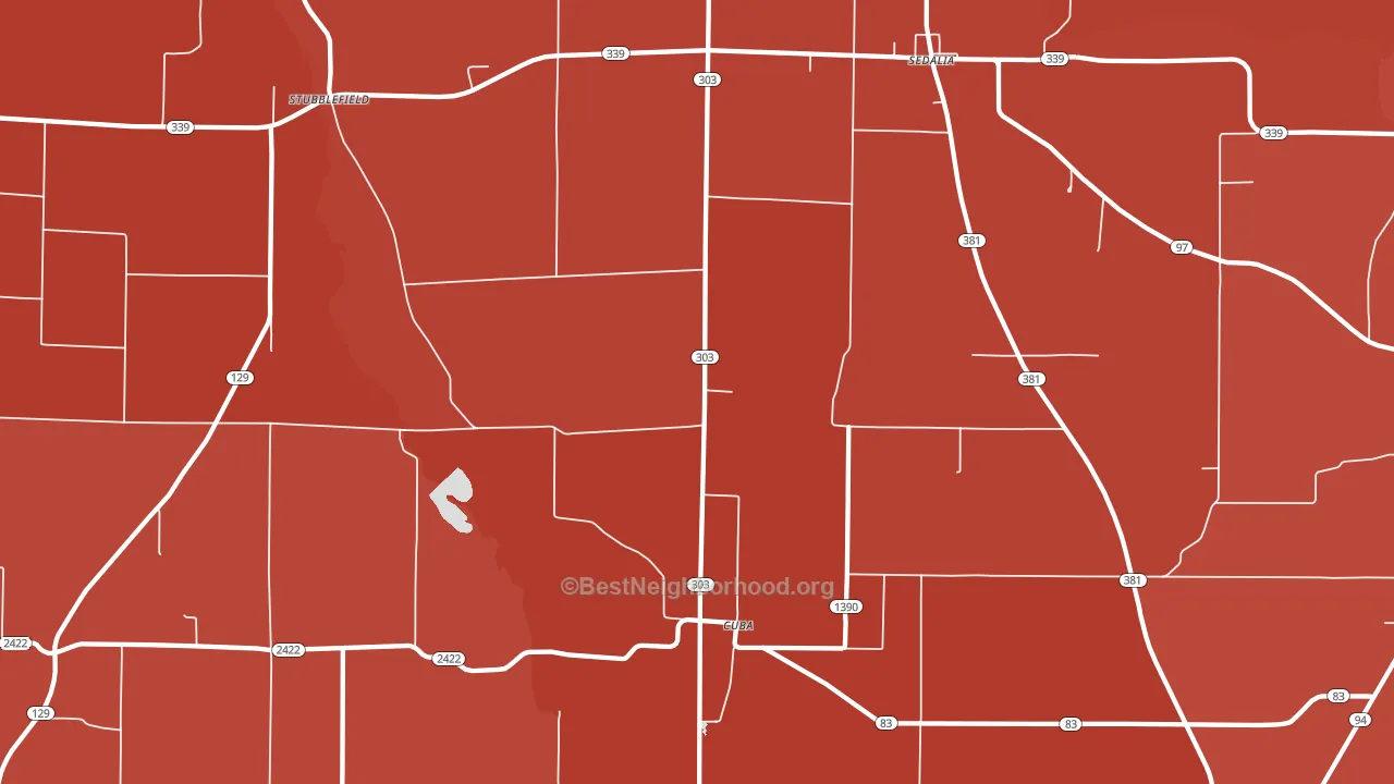 Cuba, KY block-group political-lean map