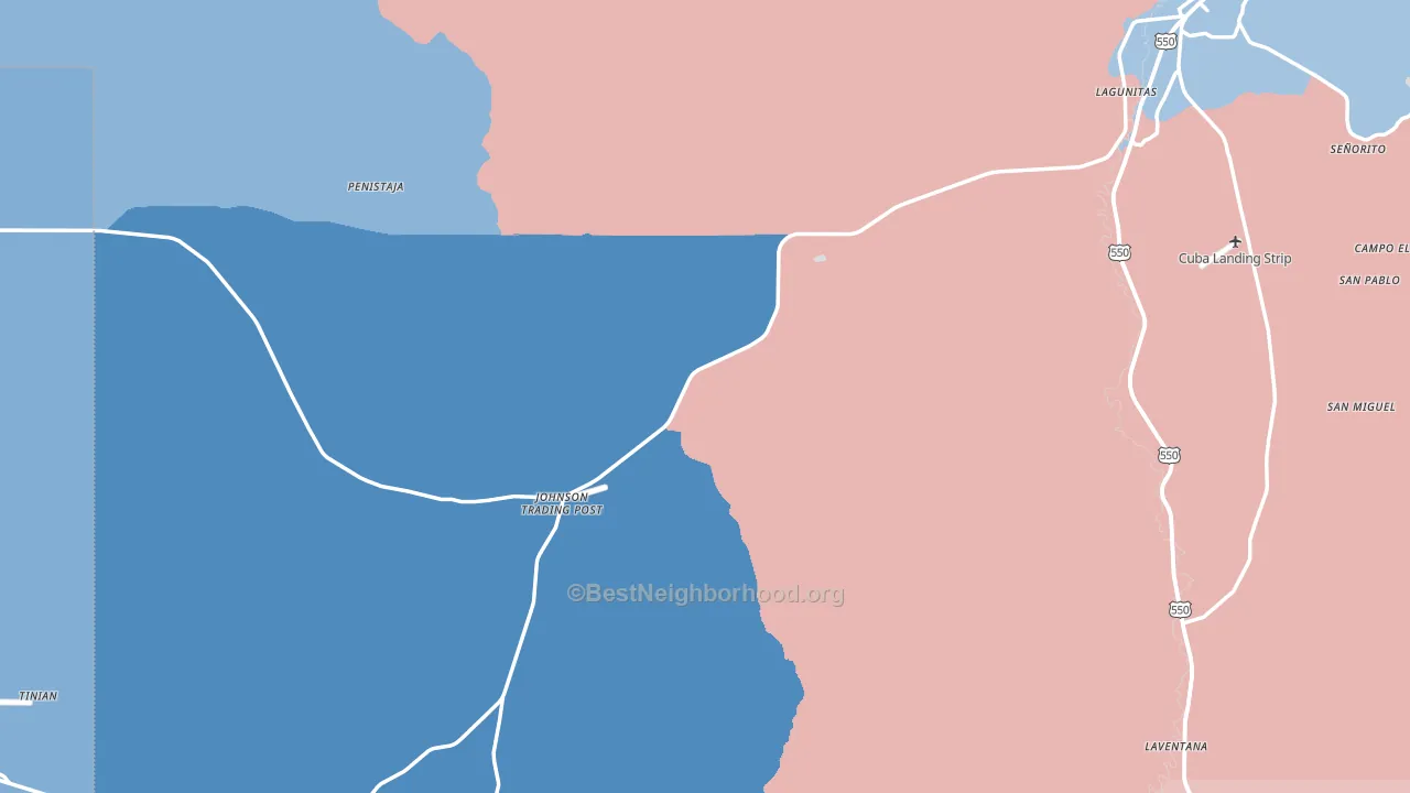 Cuba, NM block-group political-lean map