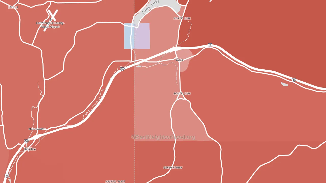 Cuba, NY block-group political-lean map