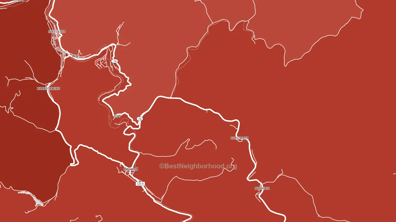 Cucumber, WV block-group political-lean map