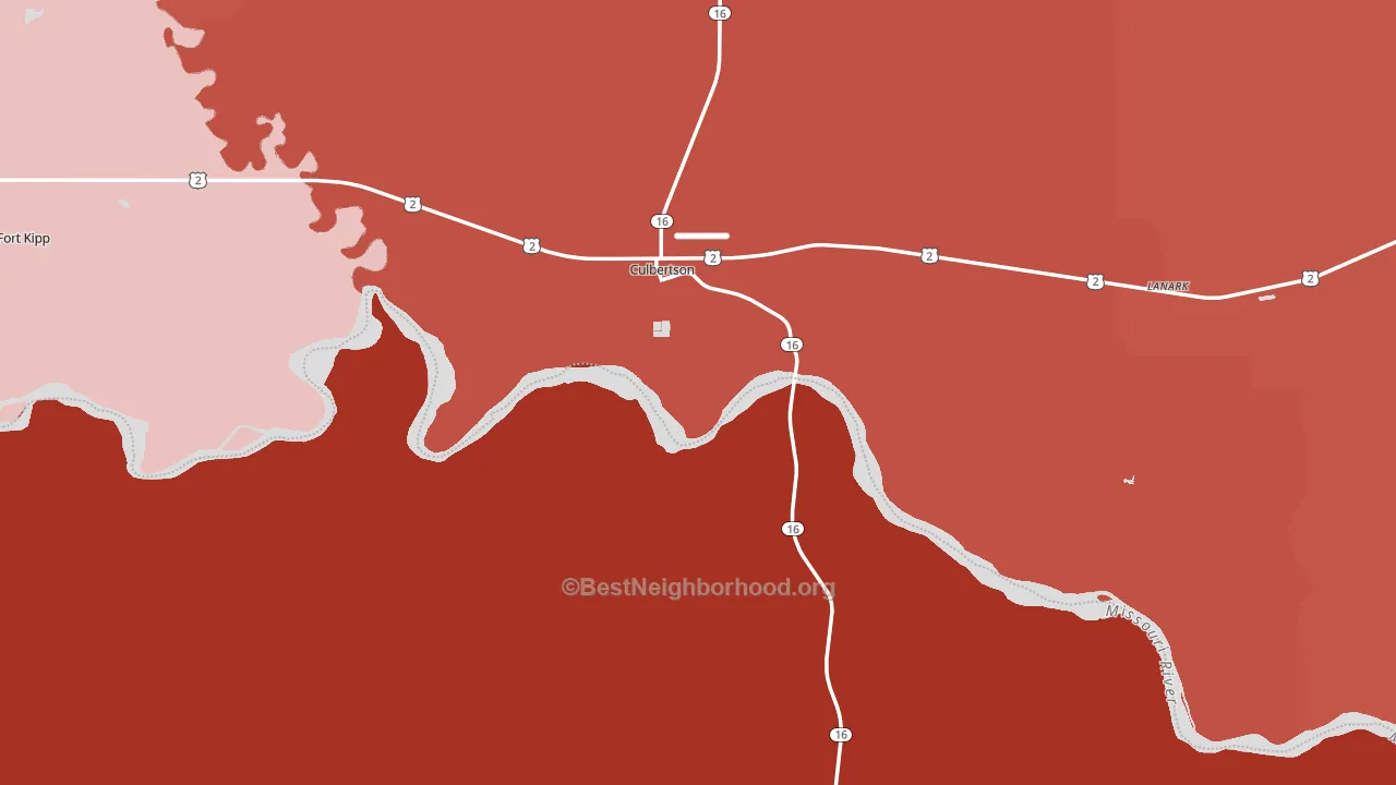 Culbertson, MT block-group political-lean map