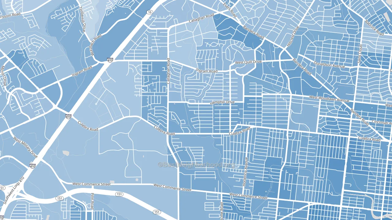 Culebra Park, San Antonio, TX block-group political-lean map