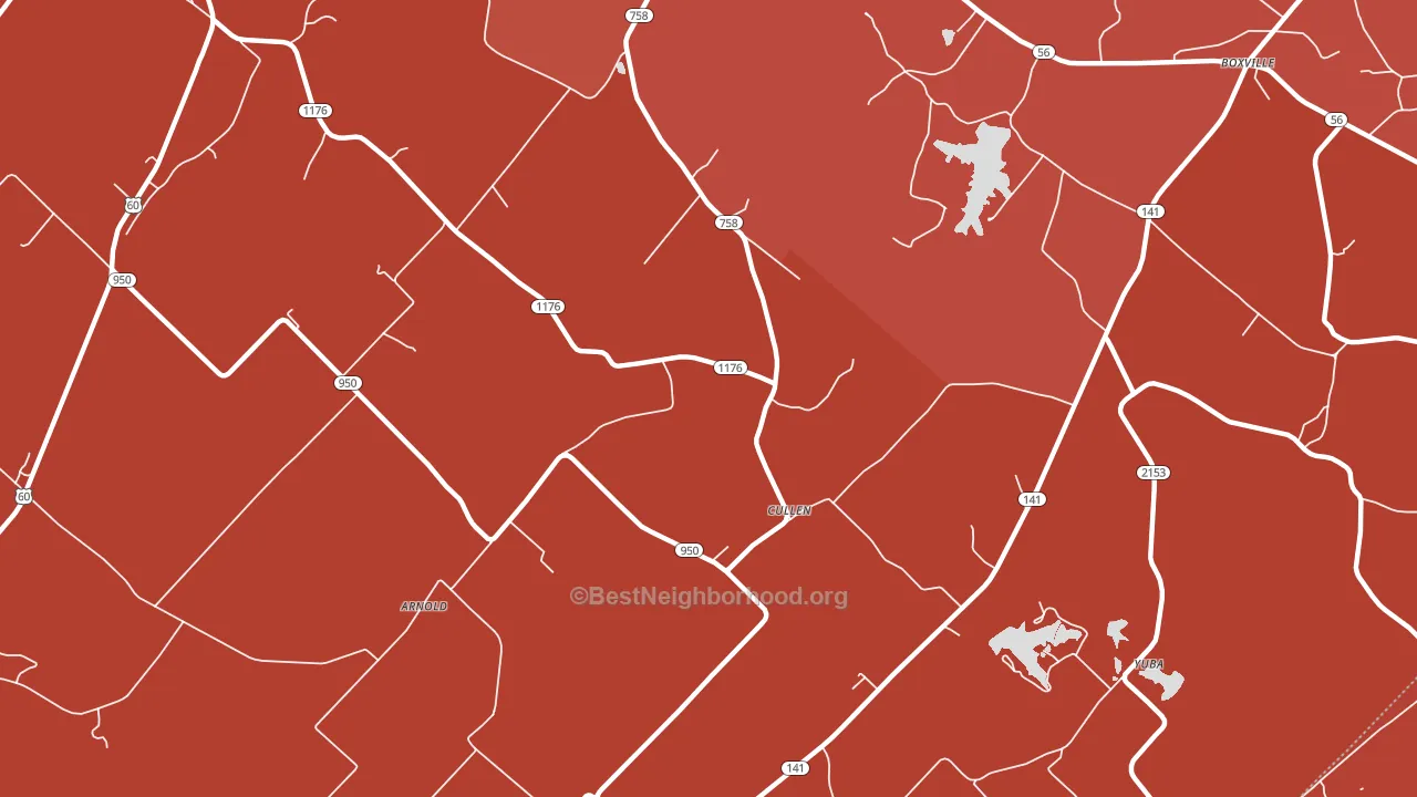 Cullen, KY block-group political-lean map