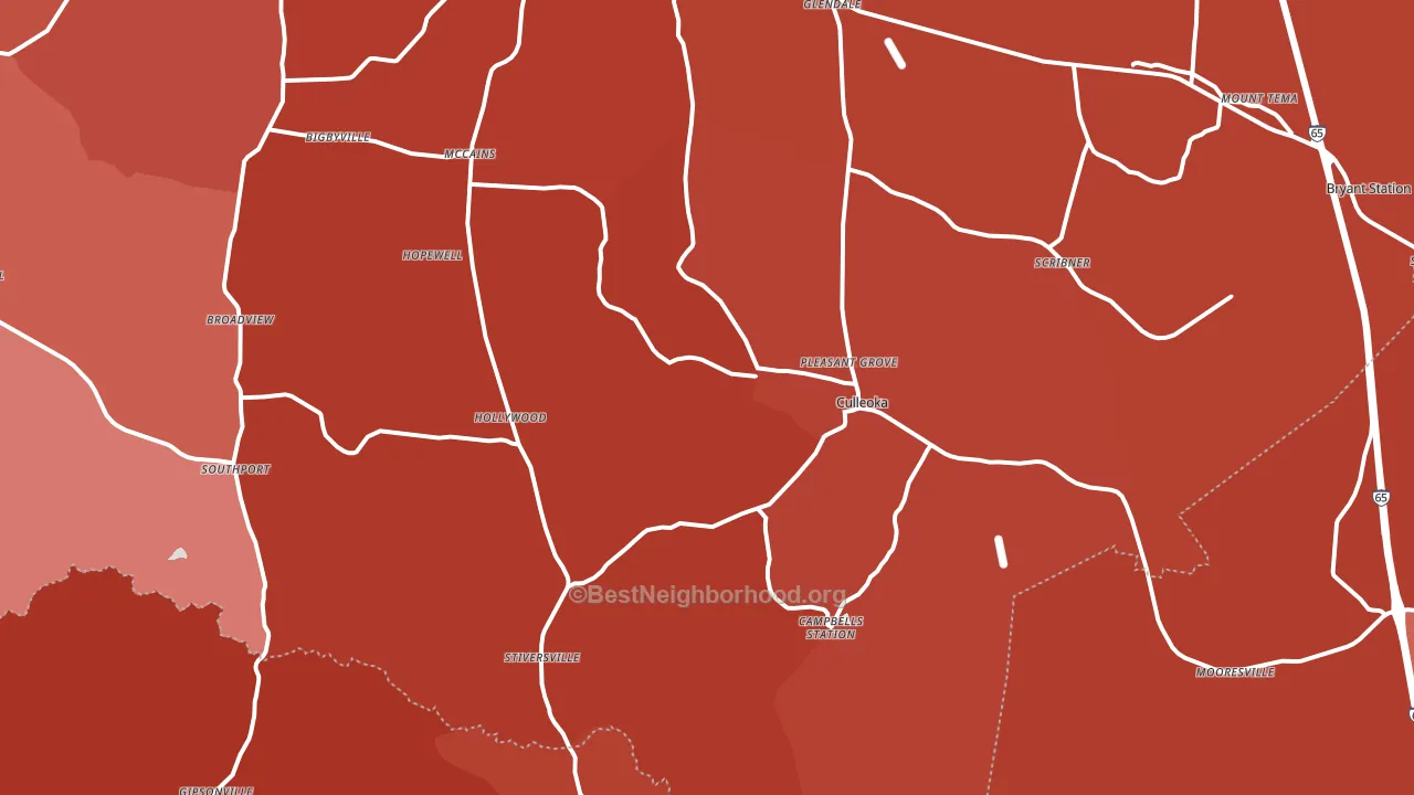 Culleoka, TN block-group political-lean map
