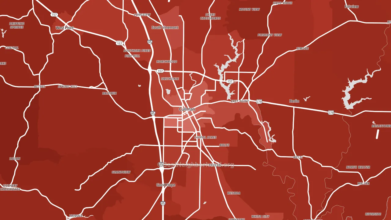 Cullman, AL block-group political-lean map