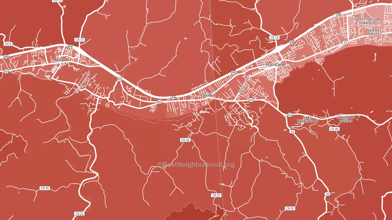 Culloden, WV block-group political-lean map