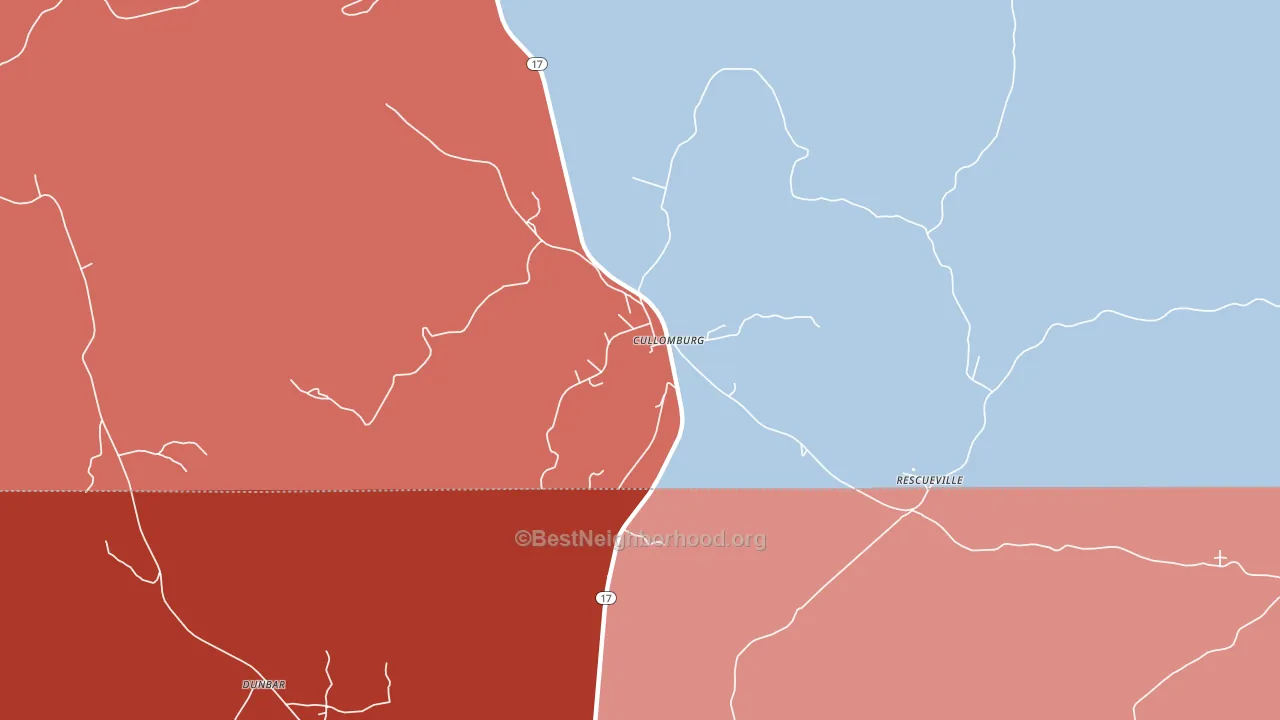 Cullomburg, AL block-group political-lean map