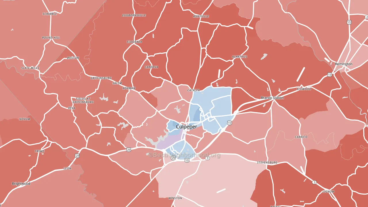 Culpeper County, VA block-group political-lean map