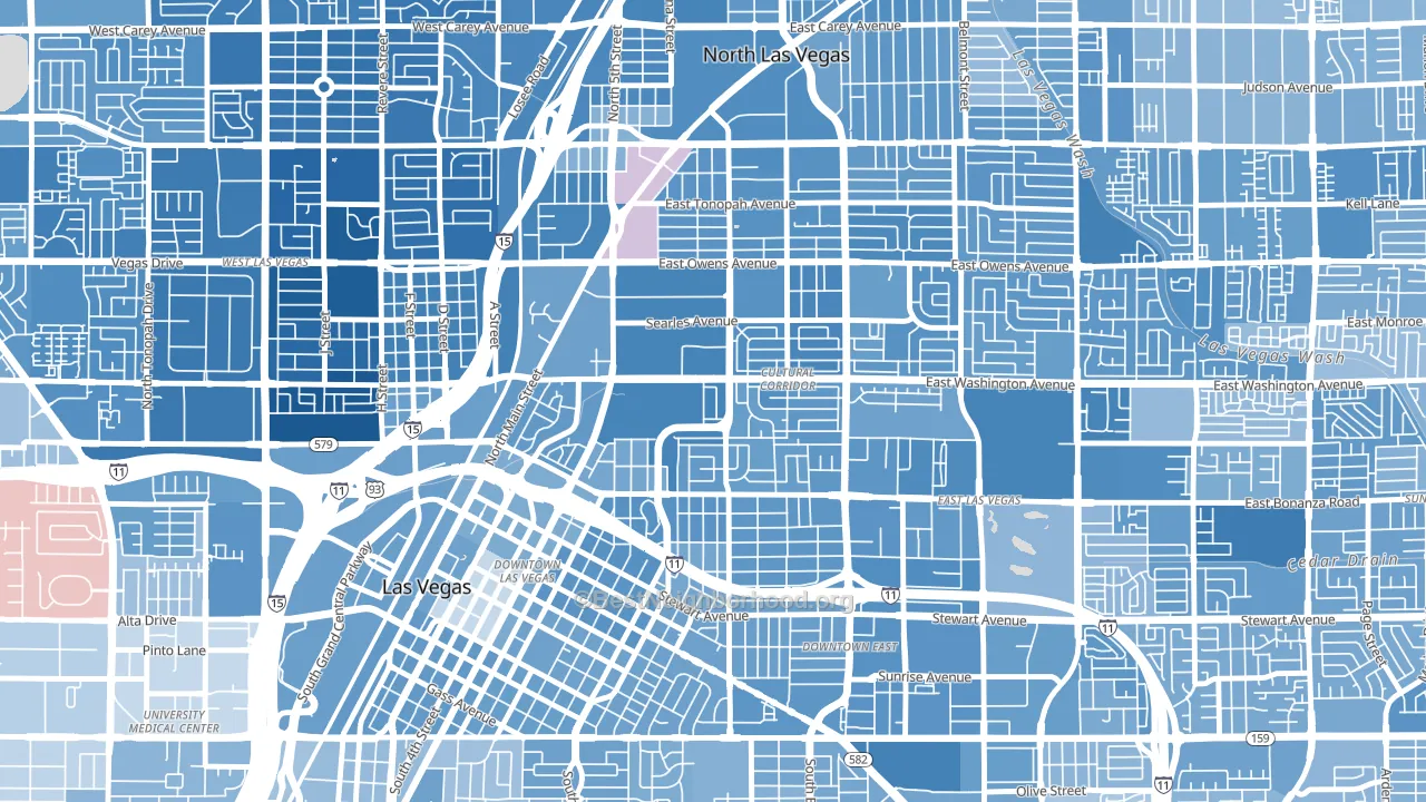 Cultural Corridor, Las Vegas, NV block-group political-lean map