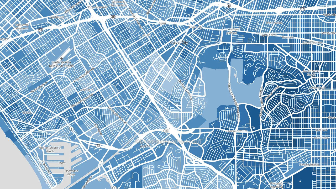 Culver City, CA block-group political-lean map