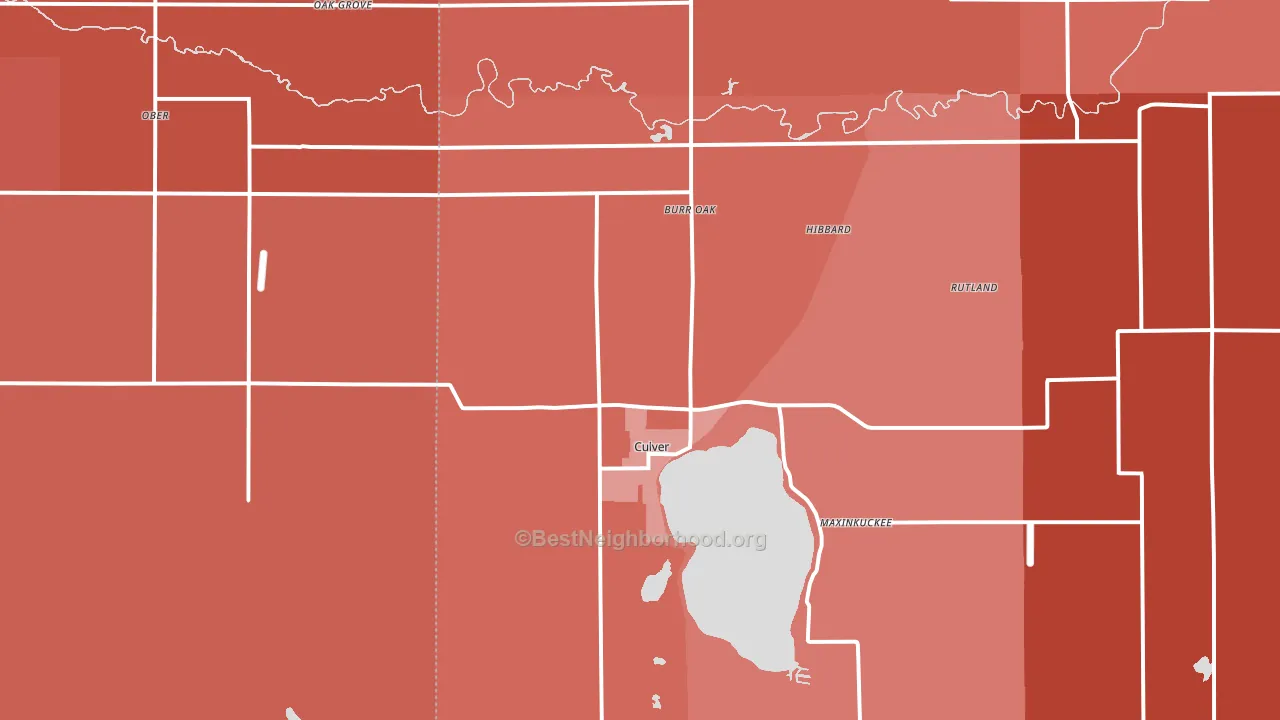 Culver, IN block-group political-lean map