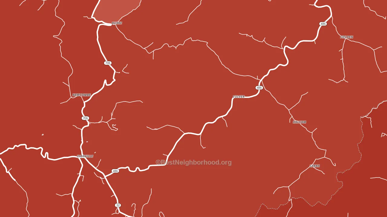 Culver, KY block-group political-lean map