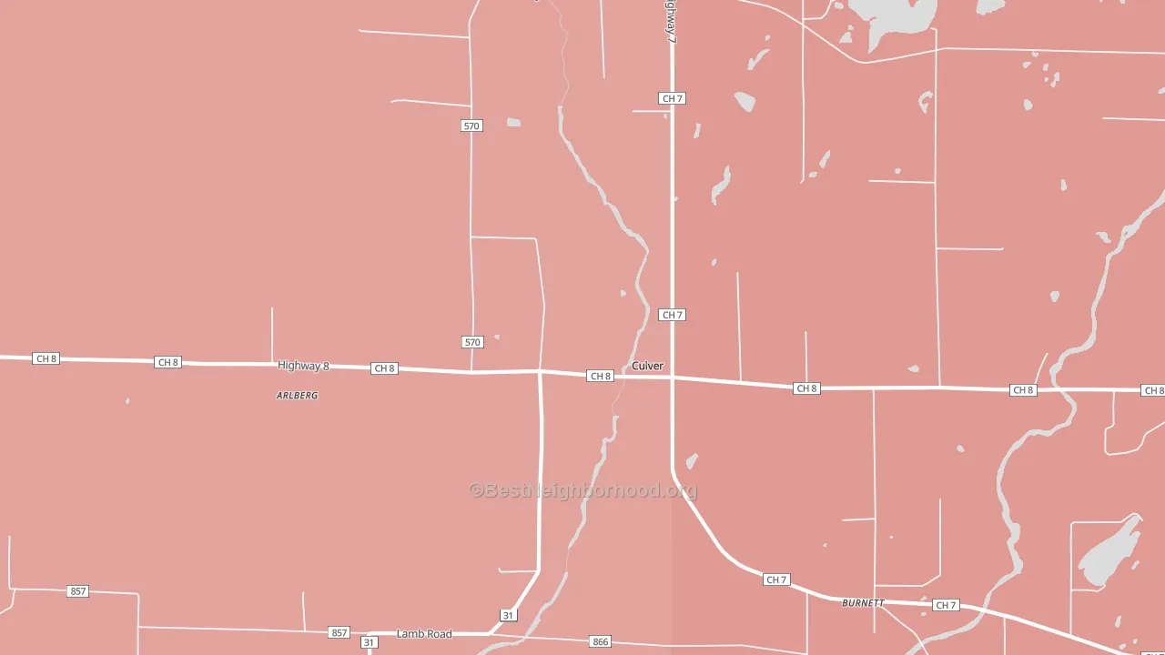 Culver, MN block-group political-lean map
