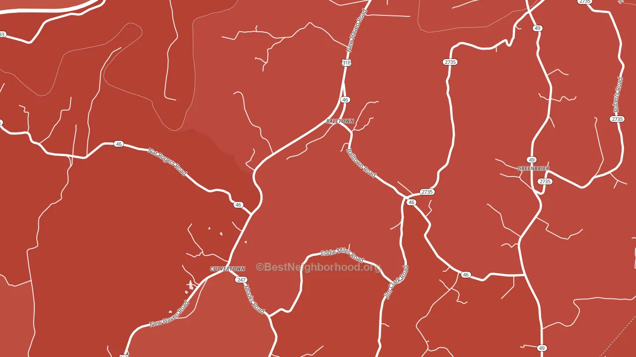 Culvertown, KY block-group political-lean map