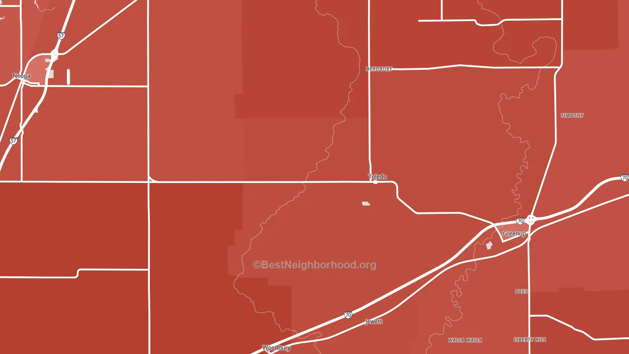 Cumberland County, IL block-group political-lean map