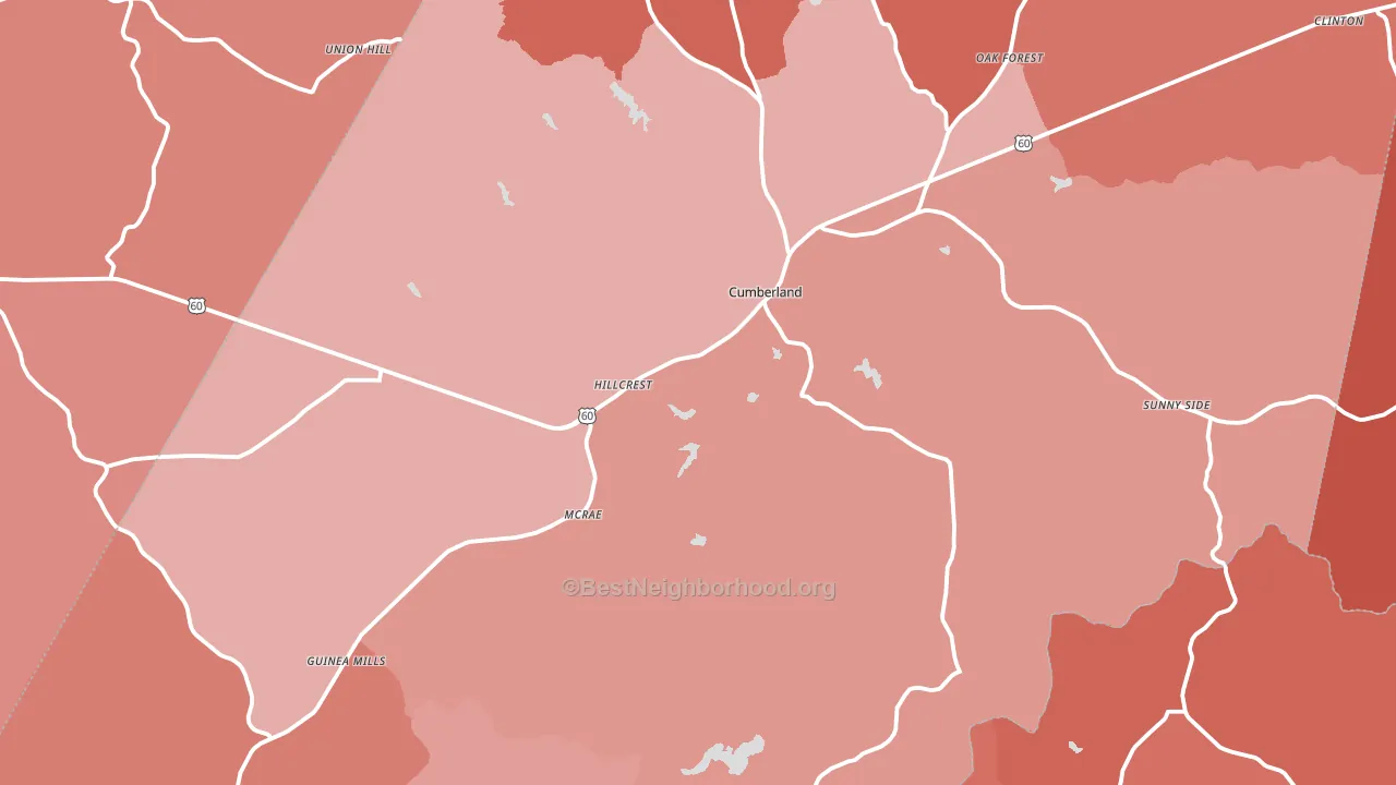Cumberland County, VA block-group political-lean map