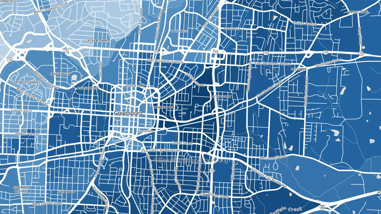 Cumberland, Greensboro, NC block-group political-lean map
