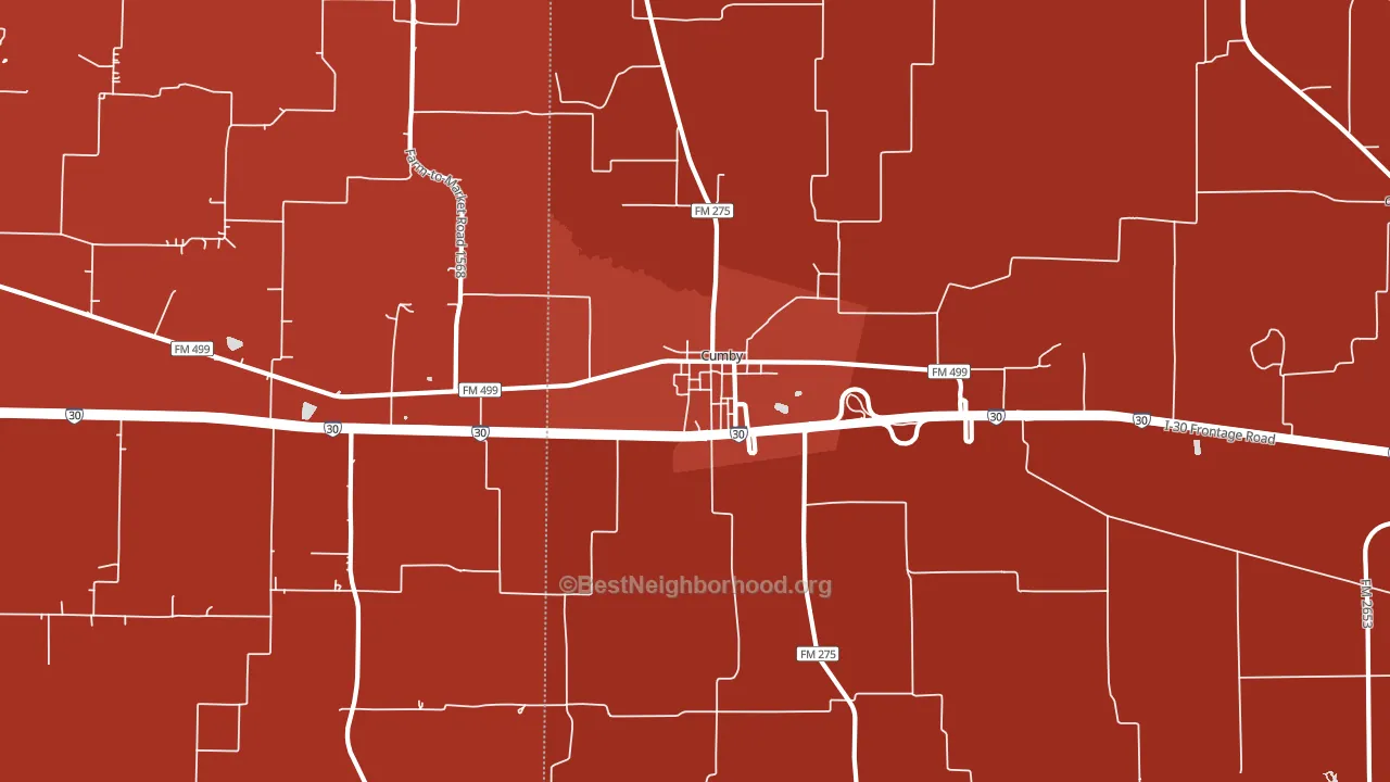 Cumby, TX block-group political-lean map