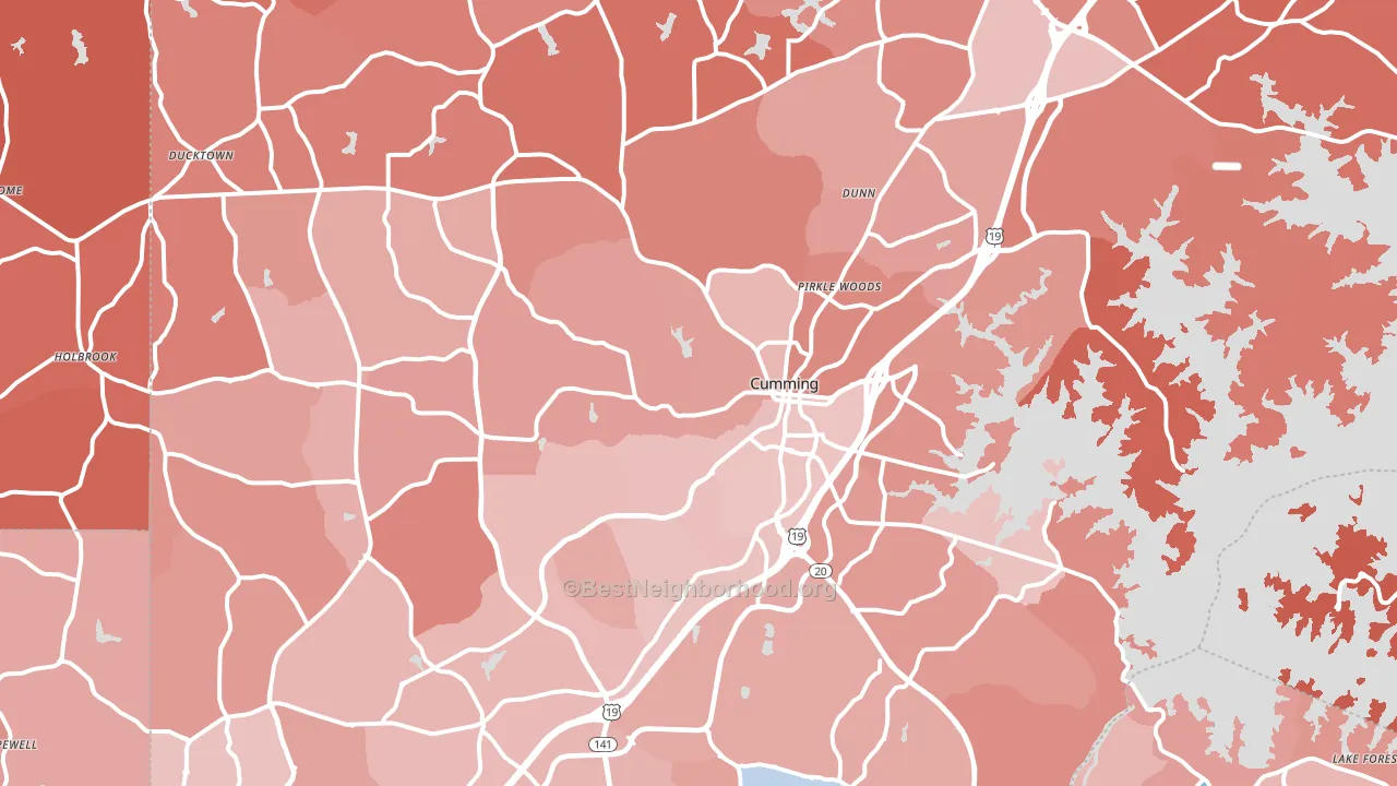 Cumming, GA block-group political-lean map