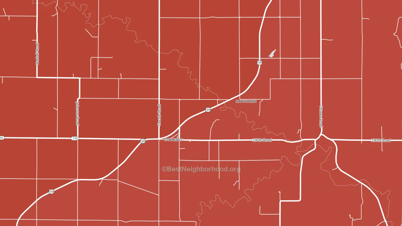 Cummings, KS block-group political-lean map