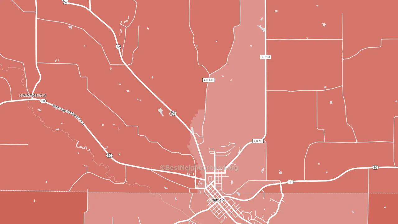 Cummingsville, MN block-group political-lean map