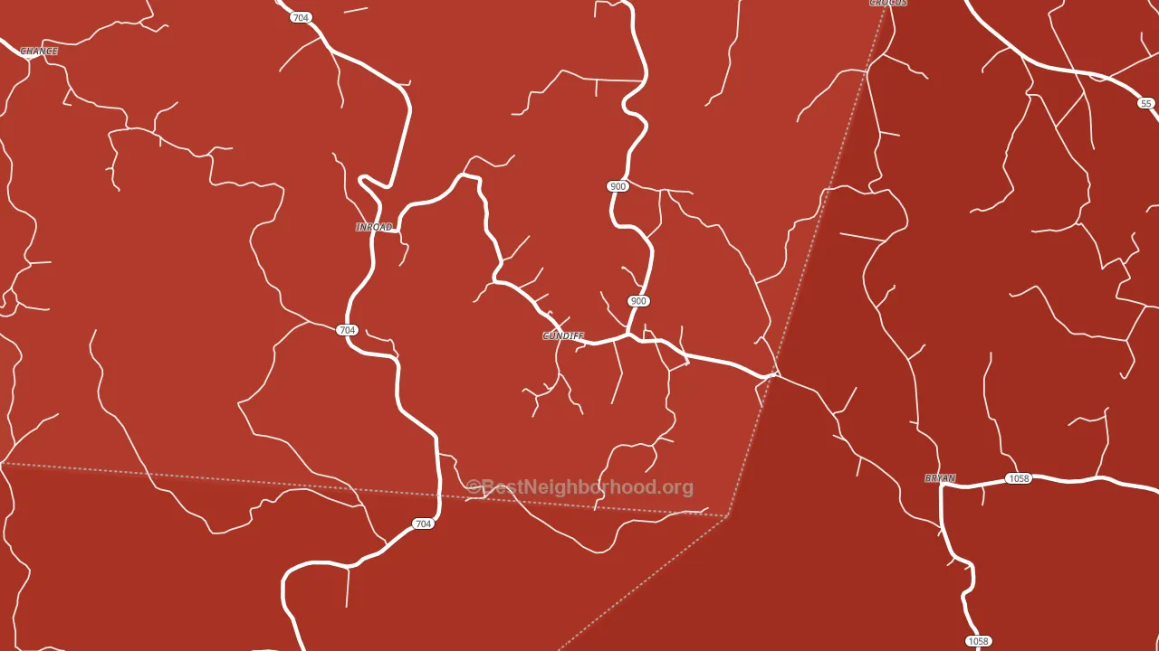 Cundiff, KY block-group political-lean map