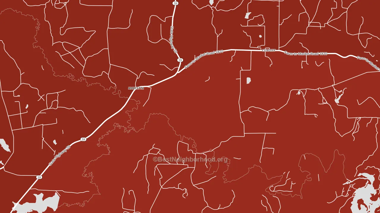 Cundiff, TX block-group political-lean map