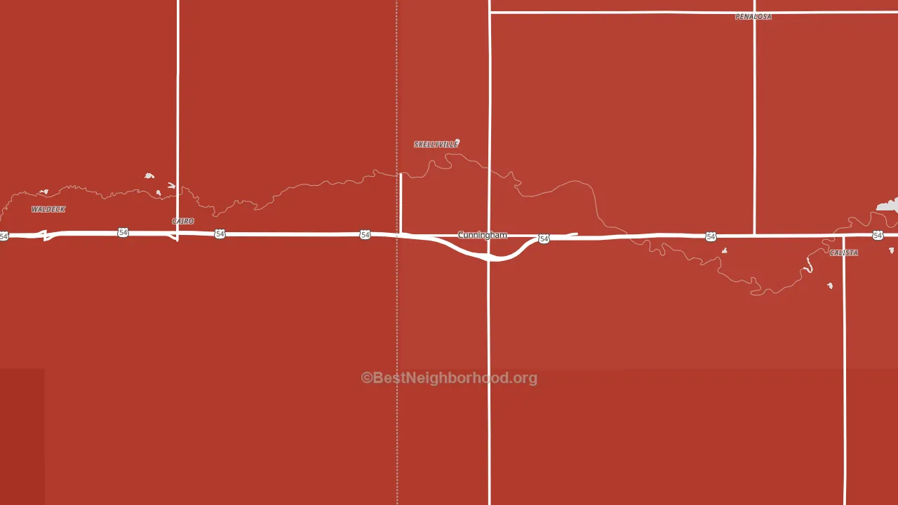Cunningham, KS block-group political-lean map