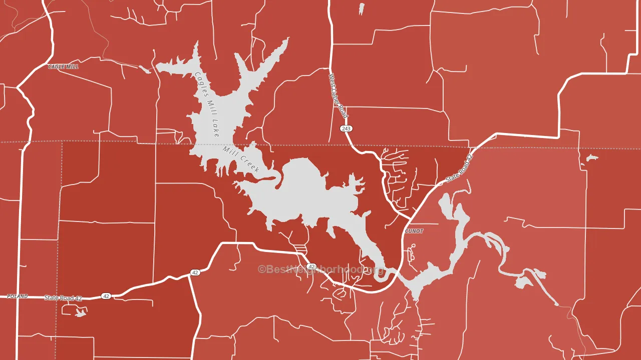 Cunot, IN block-group political-lean map