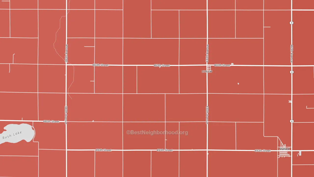 Curlew, IA block-group political-lean map