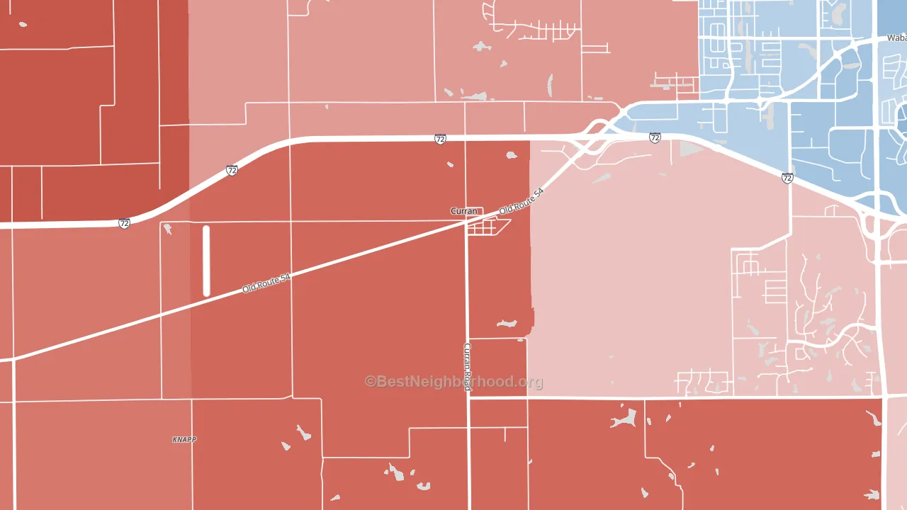 Curran, IL block-group political-lean map