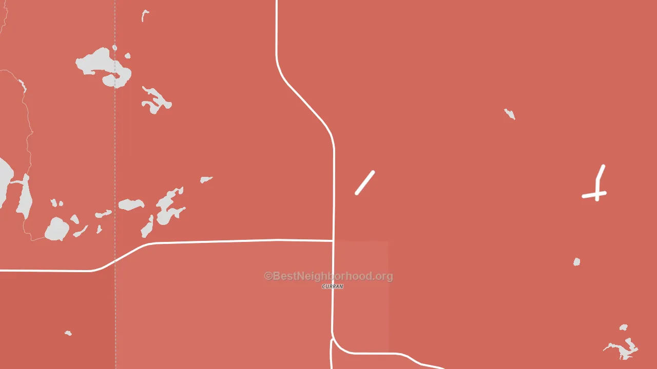Curran, MI block-group political-lean map