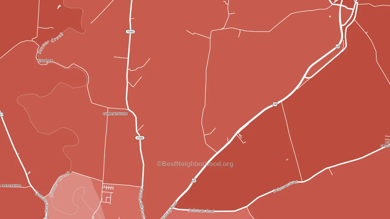 Currentsville, KY block-group political-lean map