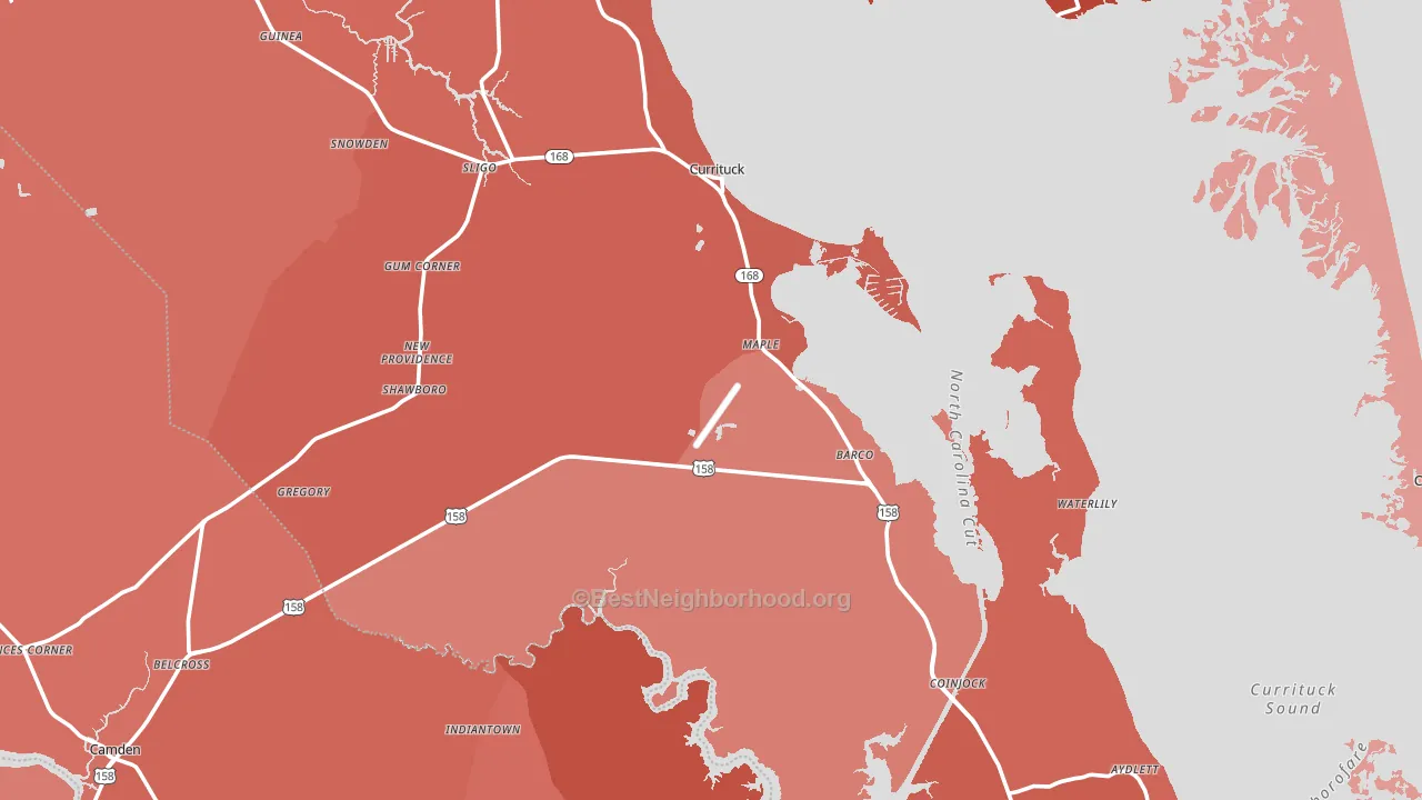 Currituck County, NC block-group political-lean map