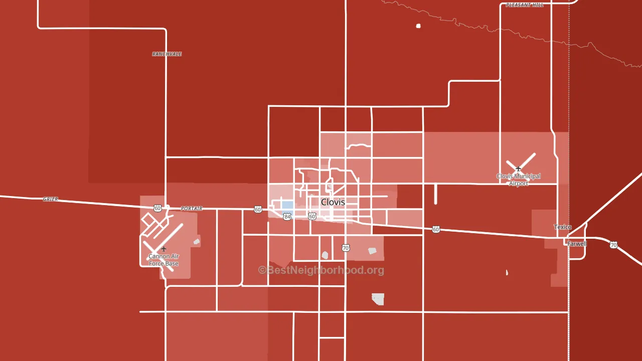 Curry County, NM block-group political-lean map