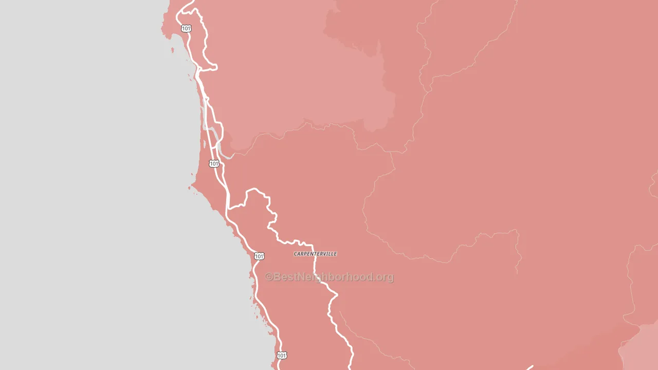 Curry County, OR block-group political-lean map