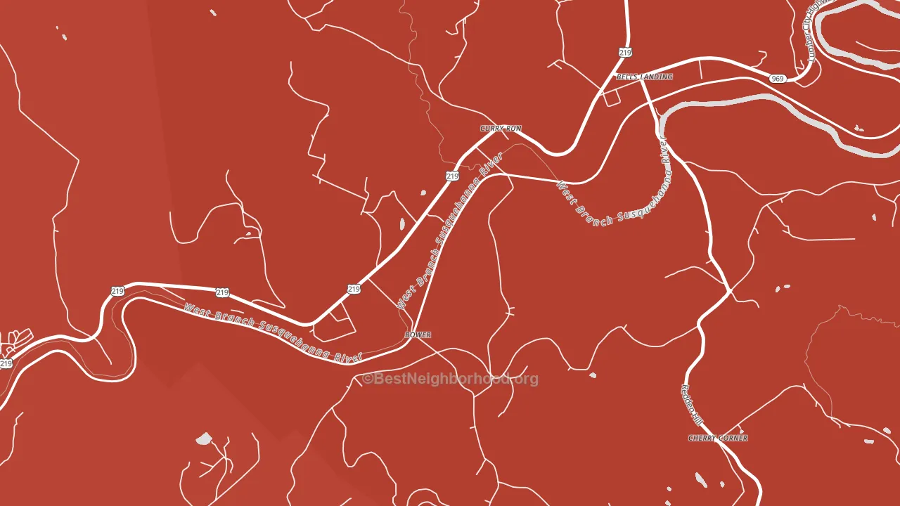 Curry Run, PA block-group political-lean map