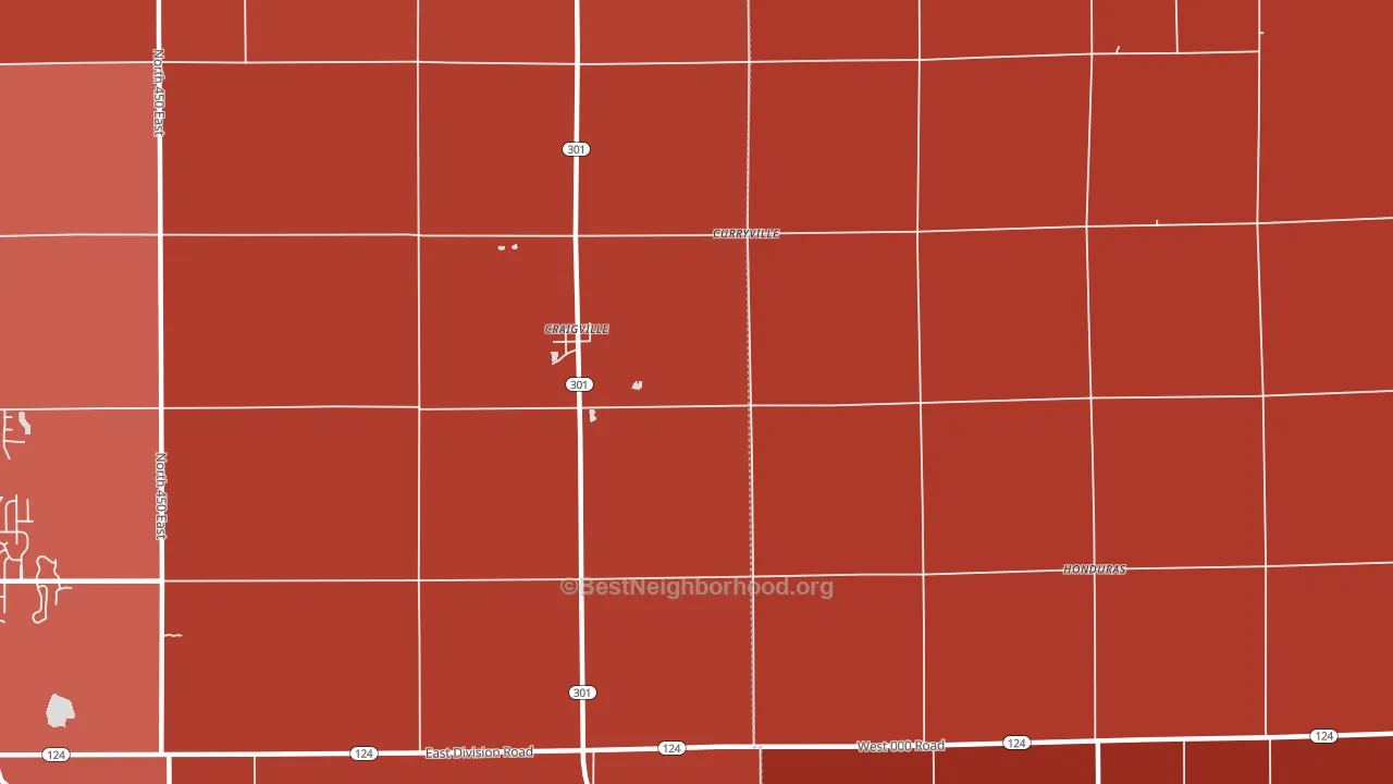 Curryville, IN block-group political-lean map