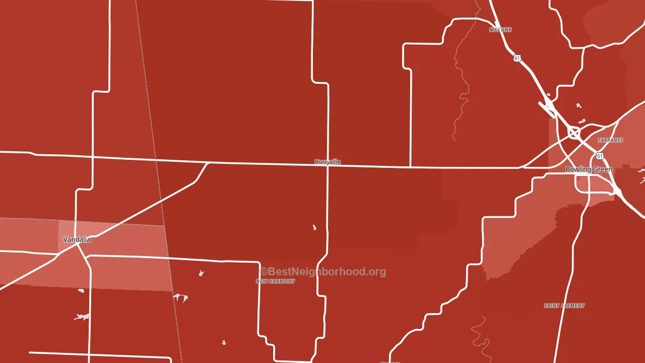 Curryville, MO block-group political-lean map