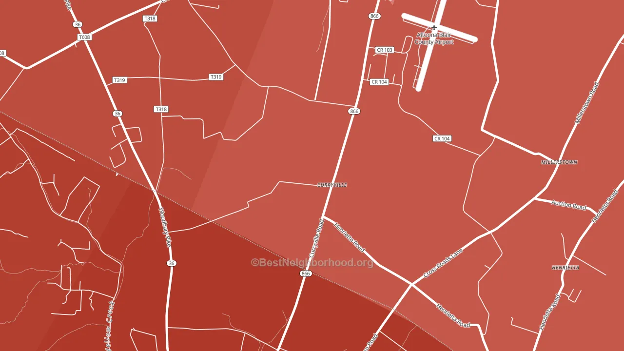 Curryville, PA block-group political-lean map