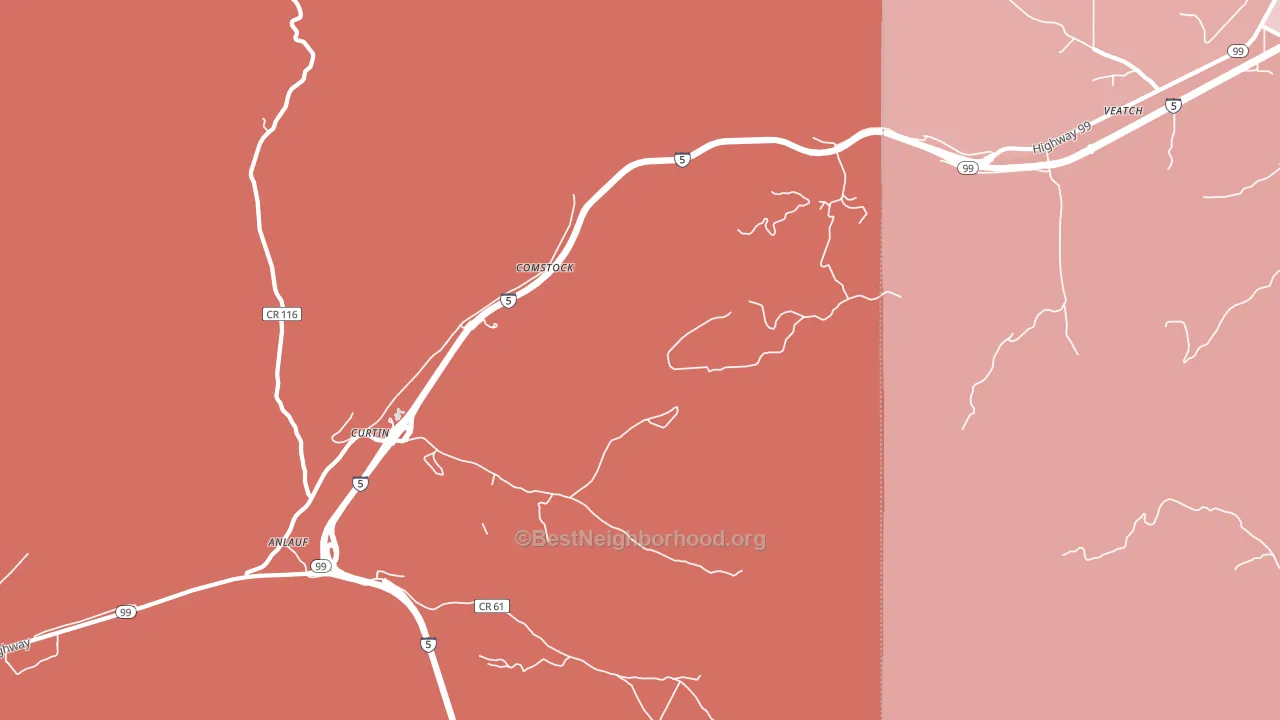 Curtin, OR block-group political-lean map