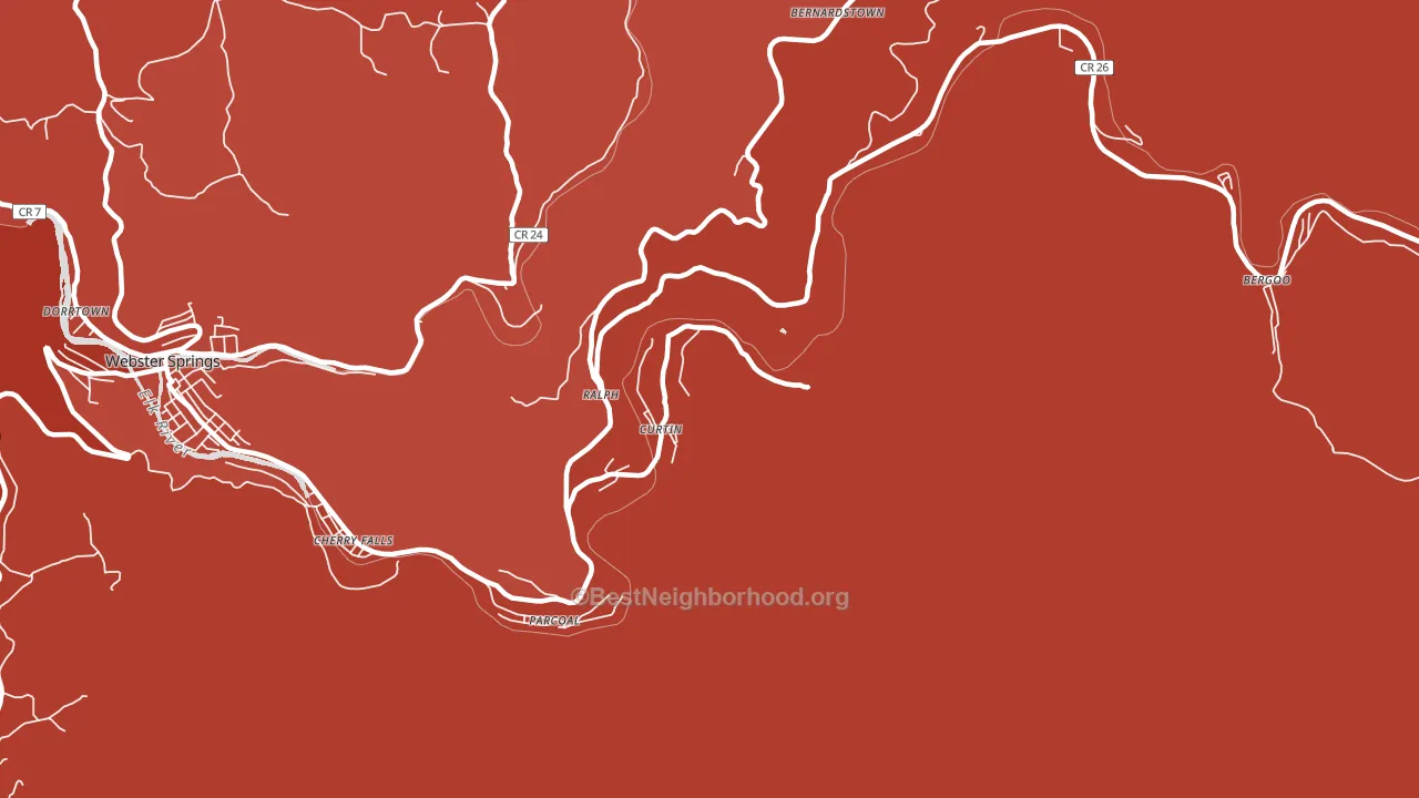 Curtin, WV block-group political-lean map