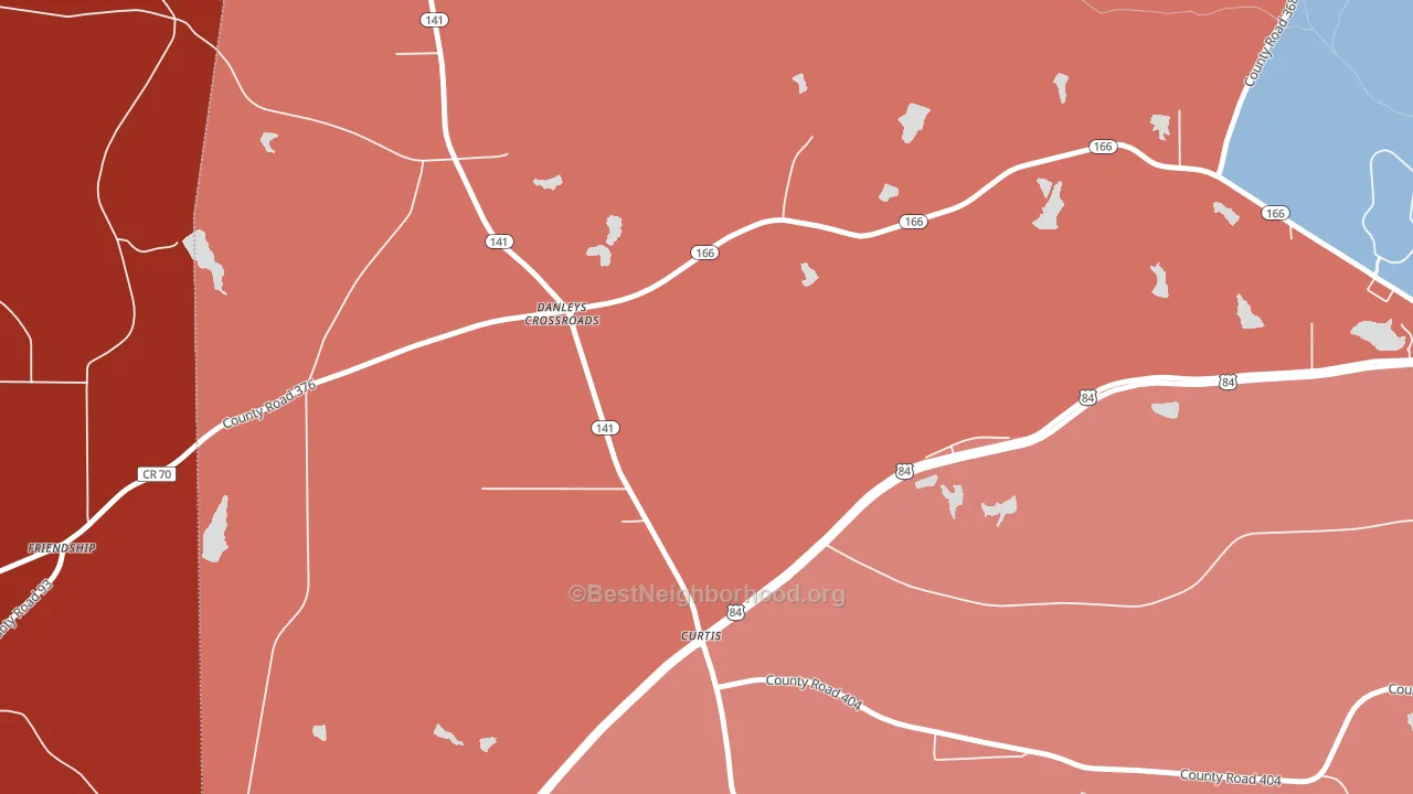 Curtis, AL block-group political-lean map