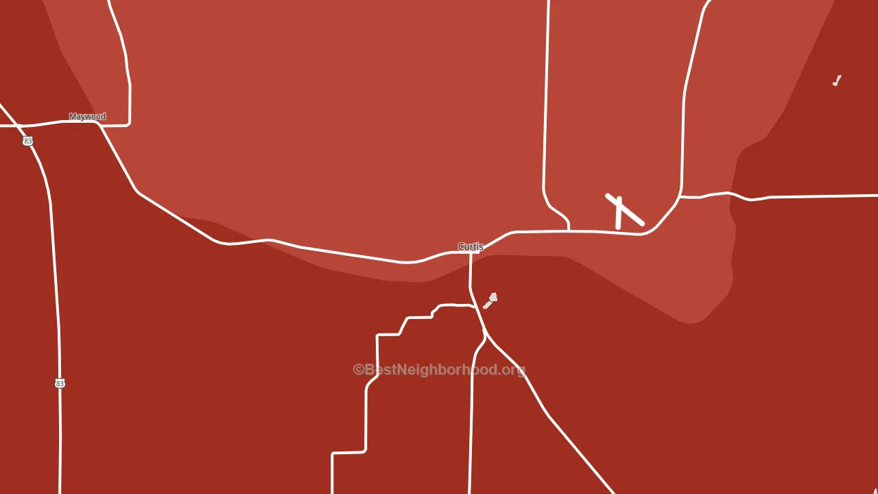 Curtis, NE block-group political-lean map