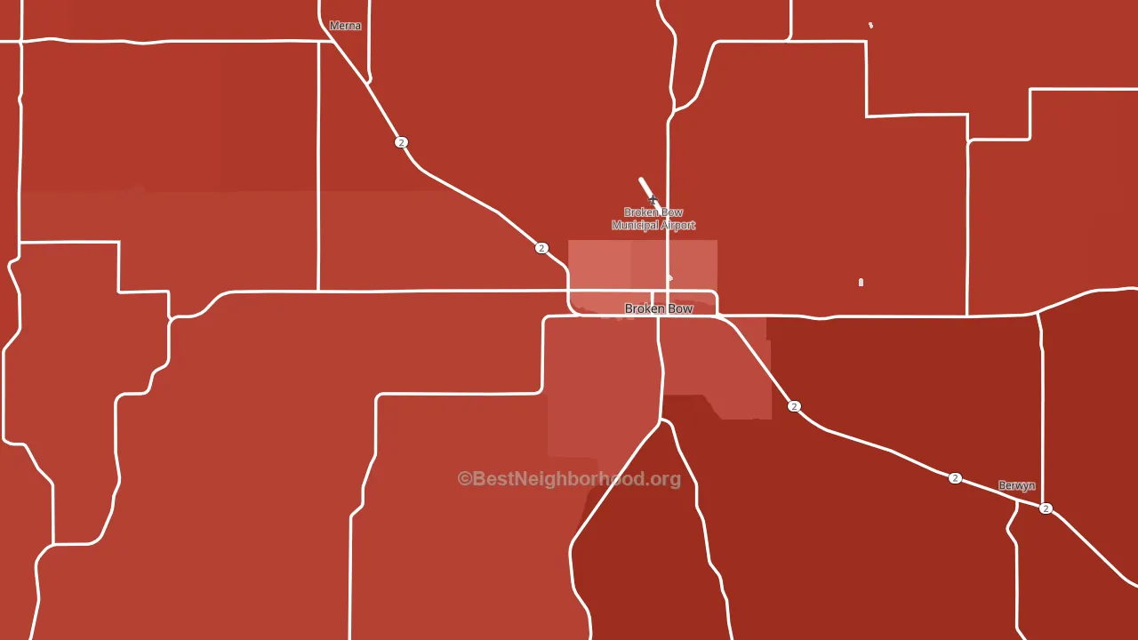 Custer County, NE block-group political-lean map
