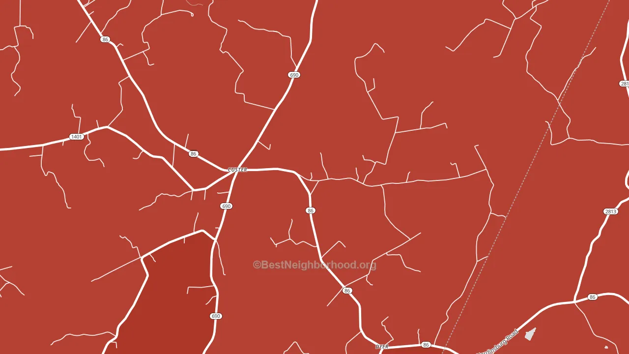 Custer, KY block-group political-lean map