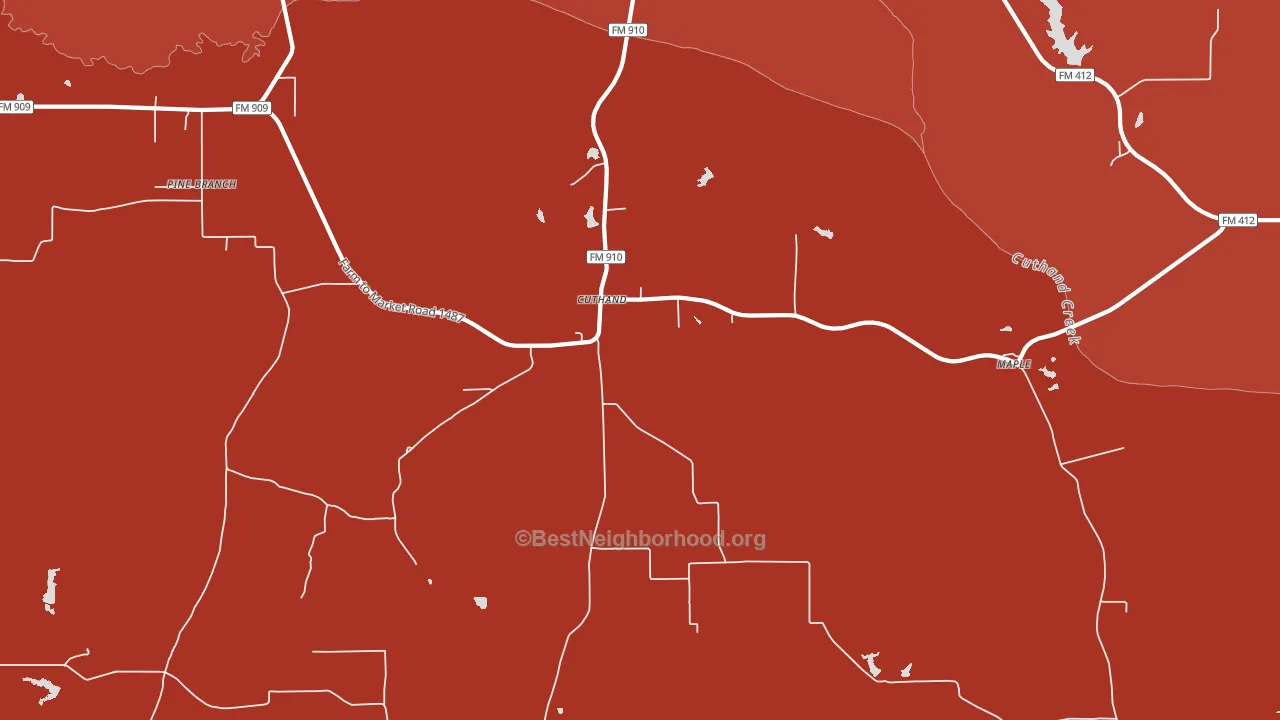 Cuthand, TX block-group political-lean map