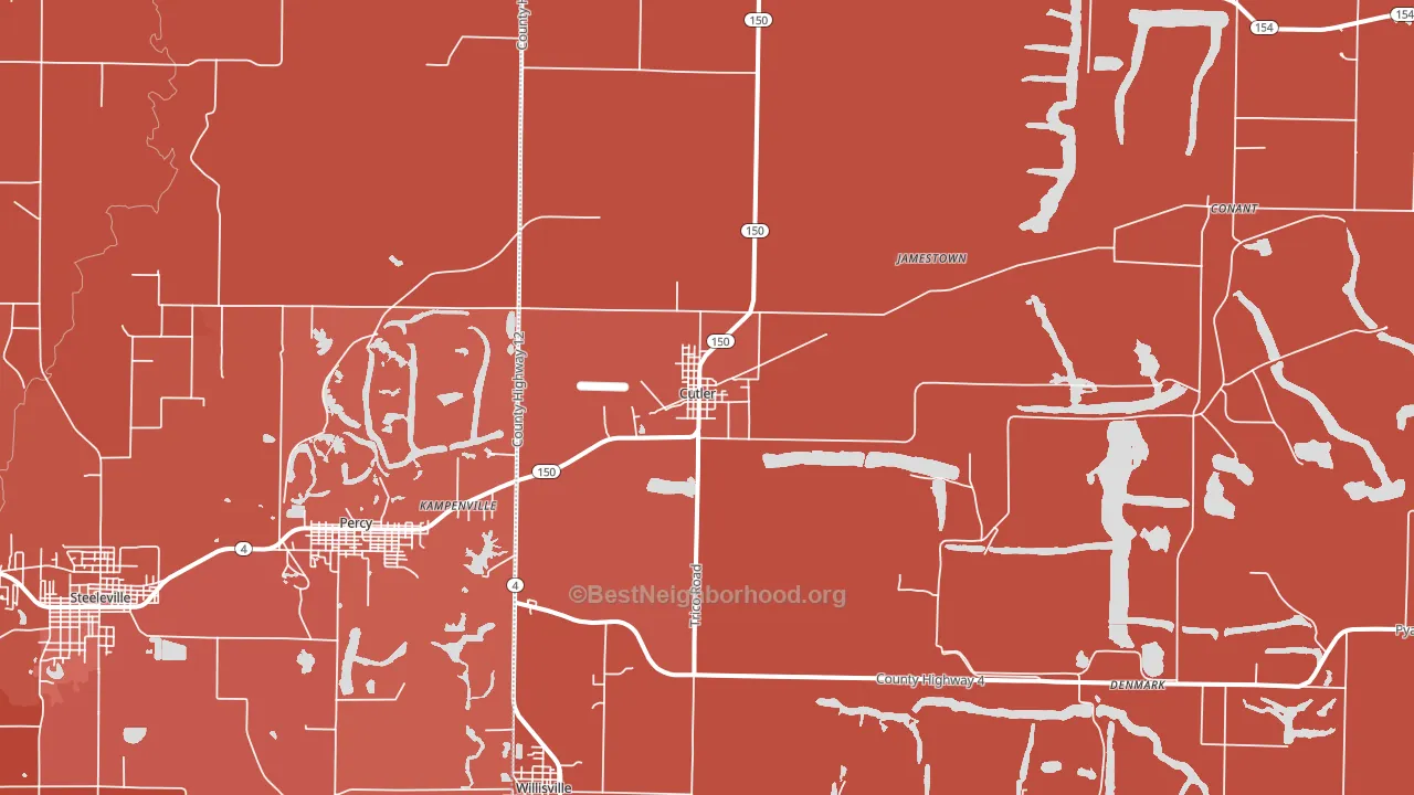 Cutler, IL block-group political-lean map
