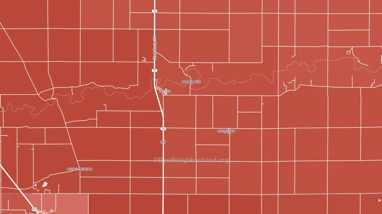 Cutler, IN block-group political-lean map