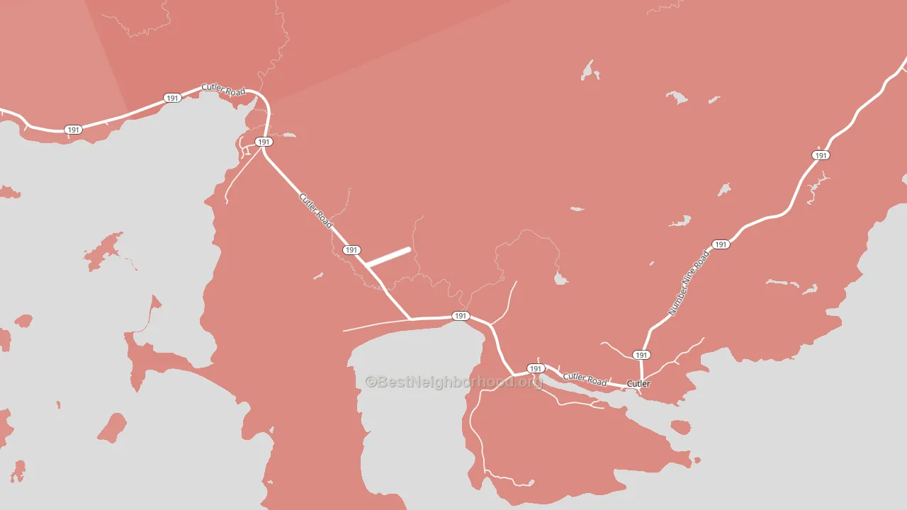 Cutler, ME block-group political-lean map